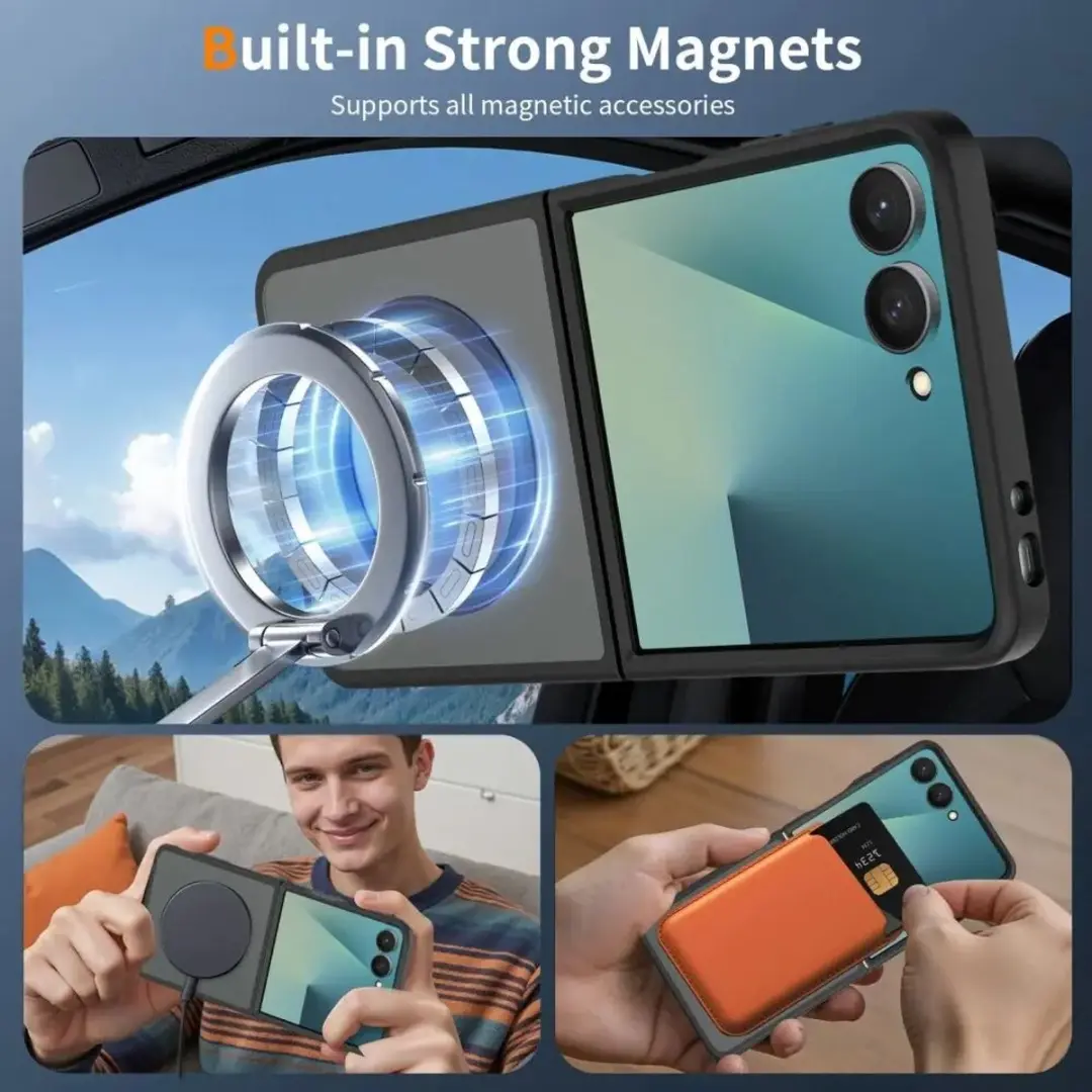 Selected Samsung Galaxy Z Flip8 Hybrid Hoesje - MagSafe Zwart
