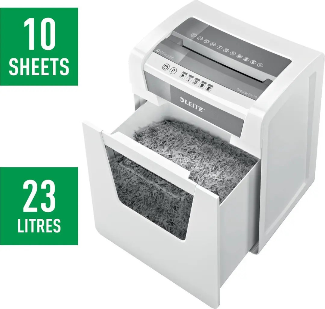Leitz IQ Office P5 Papierversnipperaar 10 Vel A4 - 23L Wit