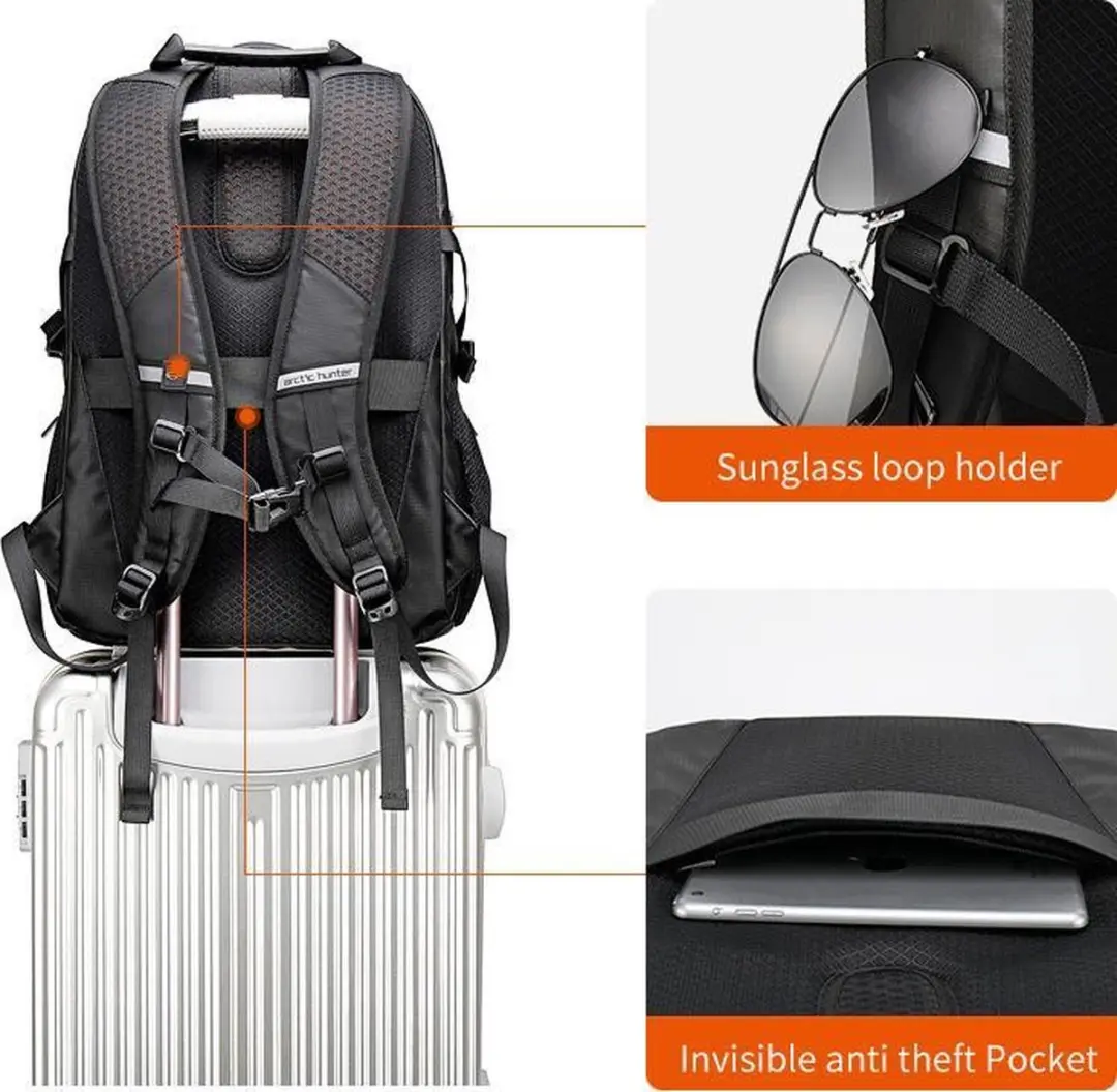 Arctic Hunter Elite Rugzak 25L - 15.6 inch - Zwart Diamond