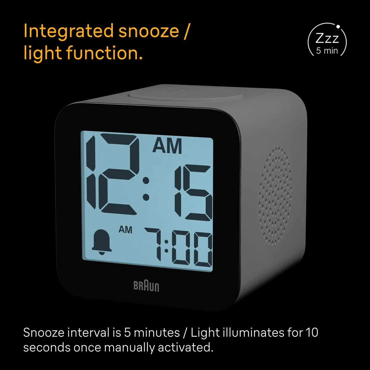 Braun BC25WP Digitale Wekker - Licht - LCD - Wit/Zwart