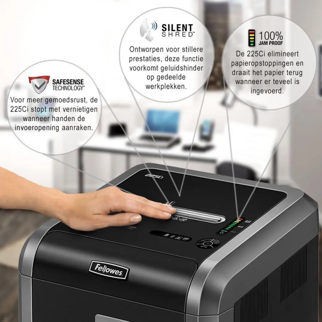 Fellowes 225Ci Papierversnipperaar - 22 Vel - A4 - 60L