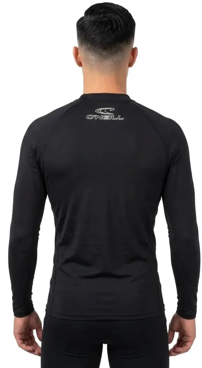 O'Neill Basic Skins L/S Rashguard Heren - M - Zwart/Wit - afbeelding 6 van 6