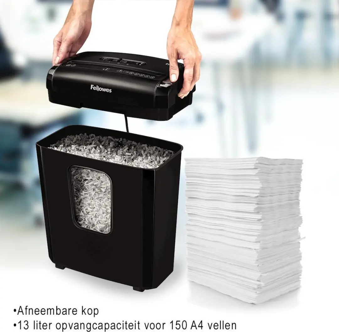 Fellowes 6M Papierversnipperaar P4 Mini-Cut - 6 Vel - Zwart