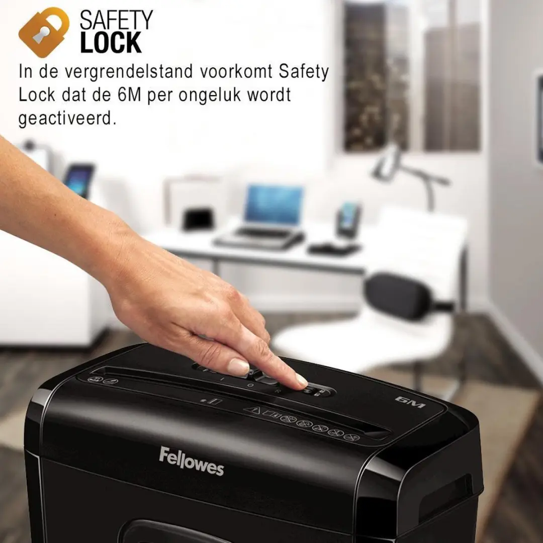 Fellowes 6M Papierversnipperaar P4 Mini-Cut - 6 Vel - Zwart