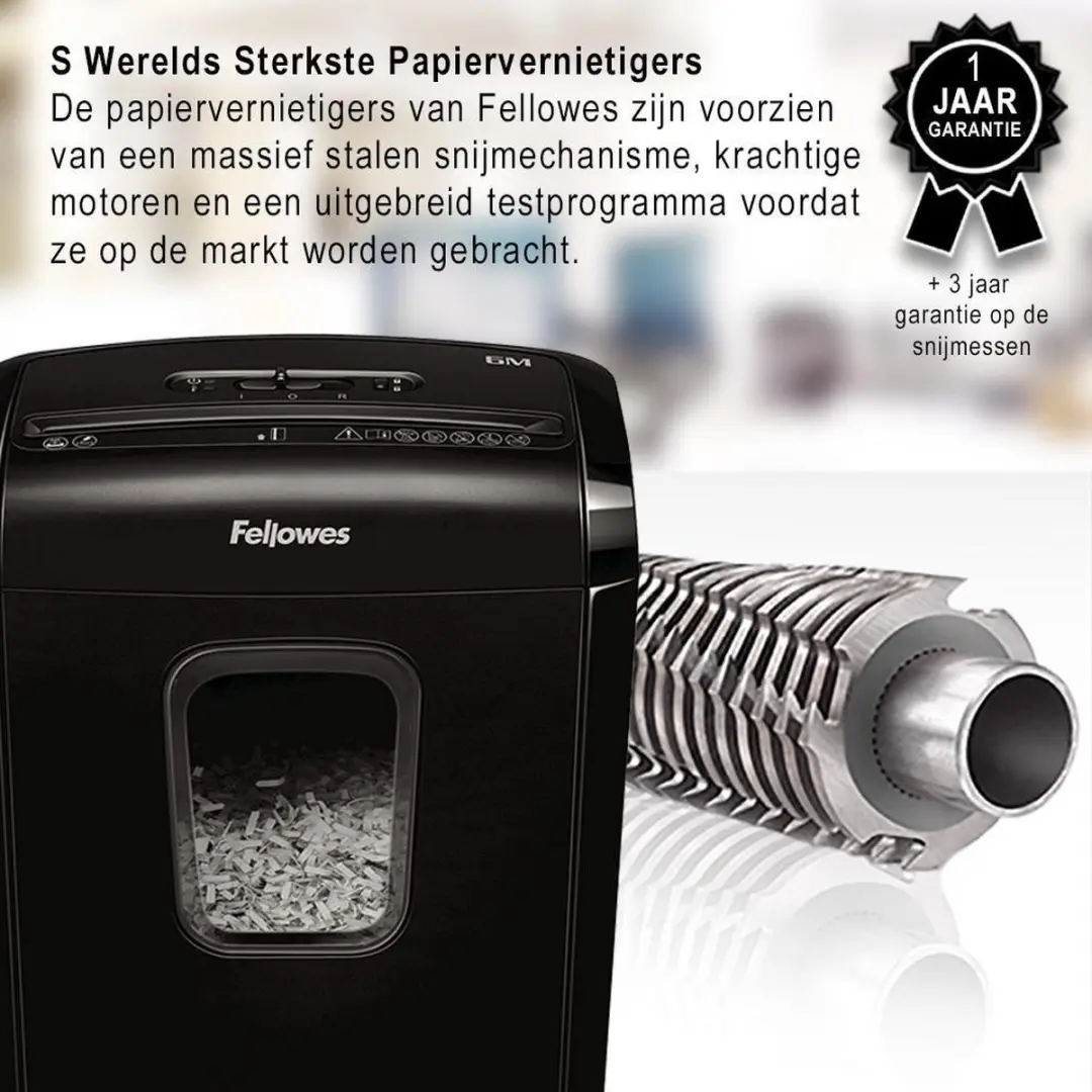 Fellowes 6M Papierversnipperaar P4 Mini-Cut - 6 Vel - Zwart