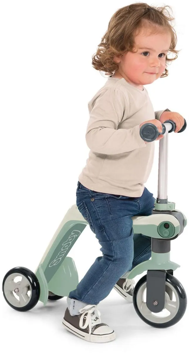 Smoby Step Loopfiets Scooter 2-in-1 - 3 Wielen - Groen/Wit/Grijs