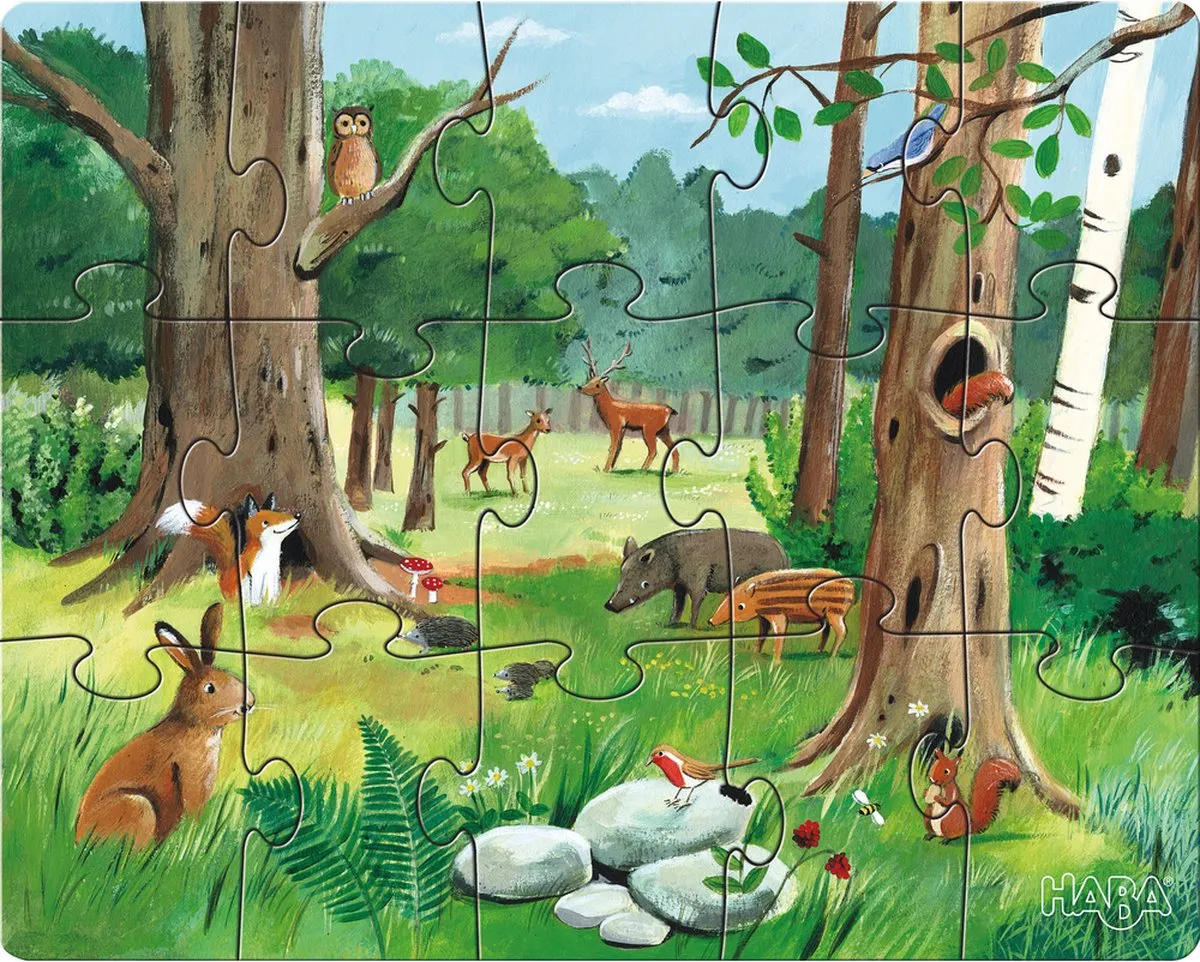 Haba Peuterpuzzels Dieren 12 Stuks - Multicolor