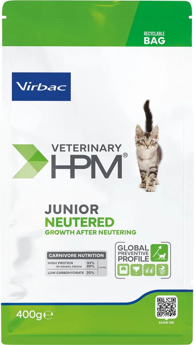 Virbac Veterinary HPM Junior Neutered Kattenvoer 400g