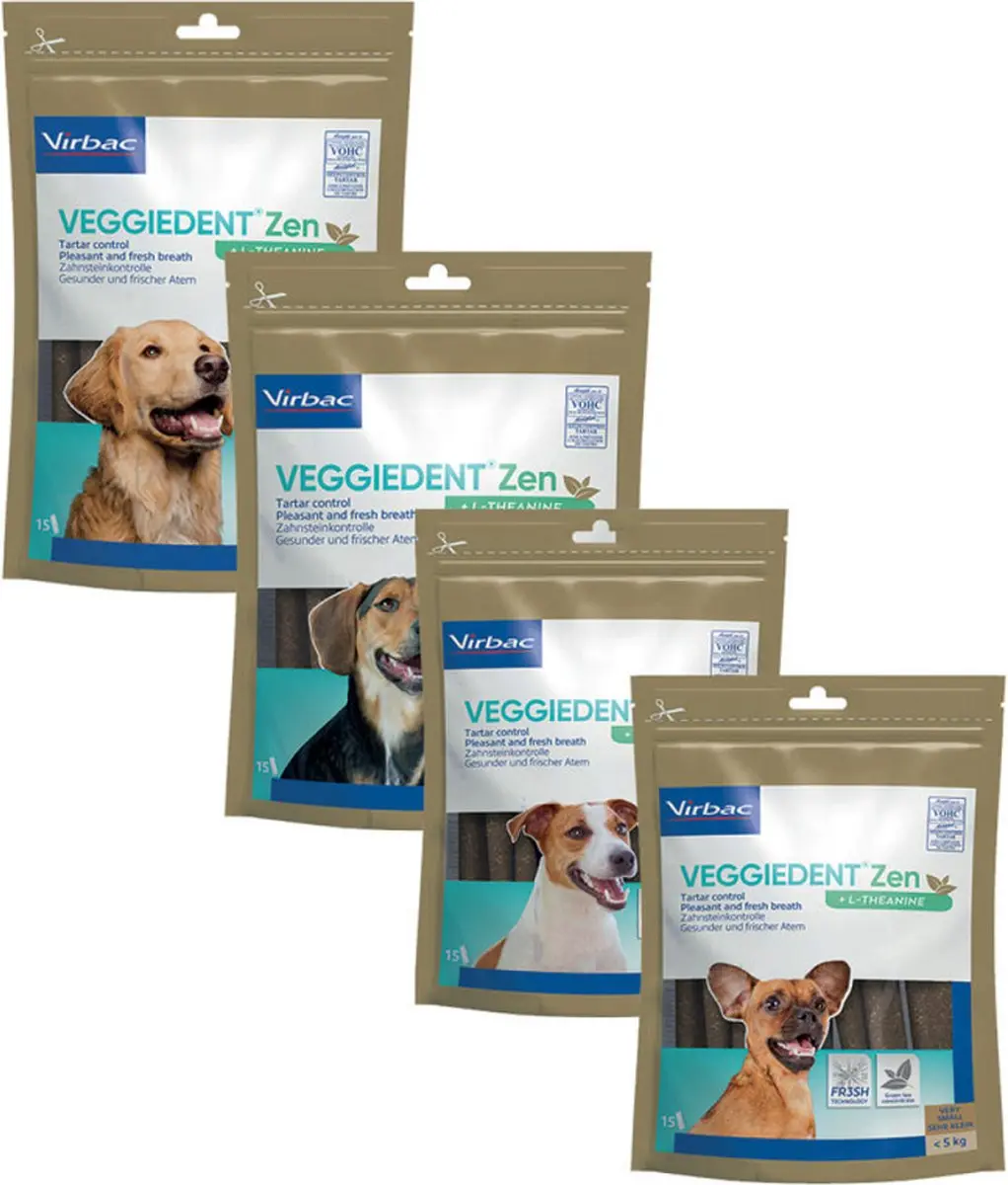 Virbac Veggiedent Fr3sh Zen Kauwstrip - 15 Stuks