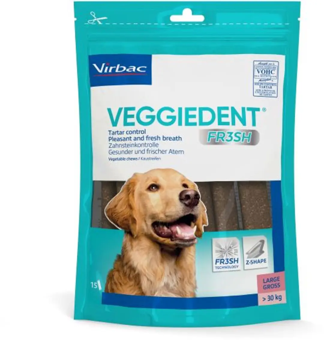 Virbac Veggiedent Kauwstrips >30 kg - 15 Stuks