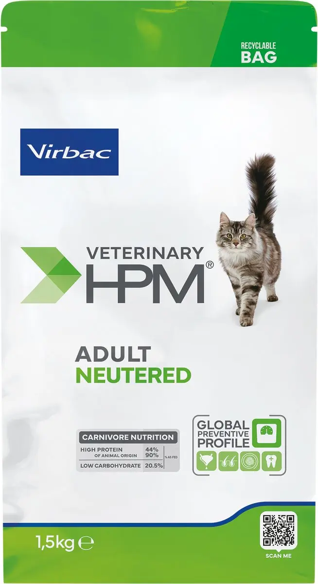 Virbac HPM Adult Gecastreerde Kat 1.5kg
