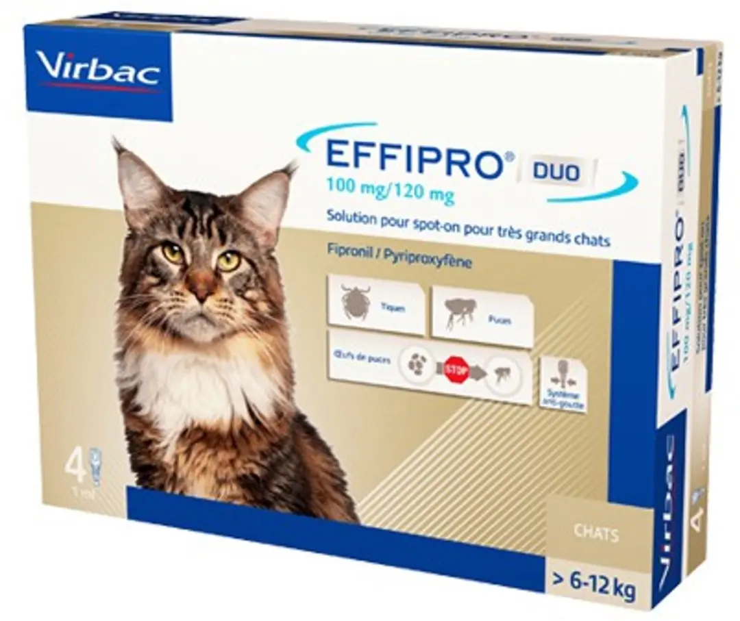 Virbac Effipro DUO Spot-On Grote Kat 6-12kg