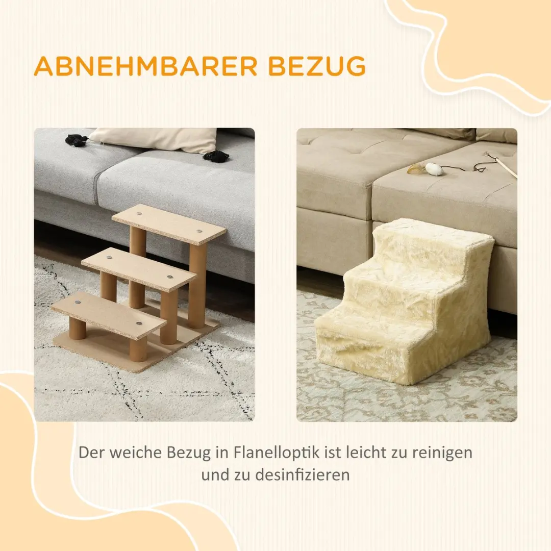 Pawhut Hundentrap 3 Trappen 35cm - Beige