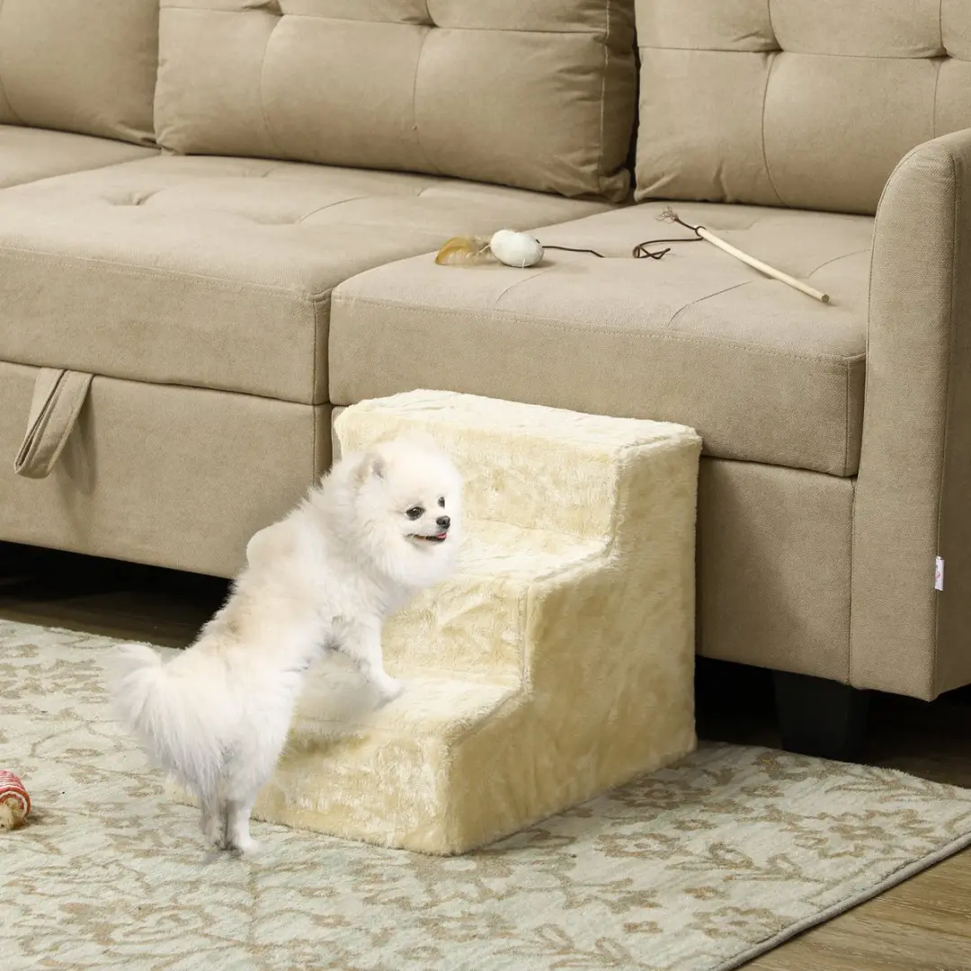 Pawhut Hundentrap 3 Trappen 35cm - Beige