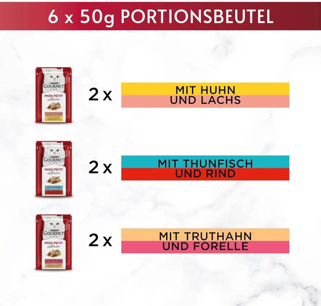 Purina Gourmet Mon Petit Duo Kattenvoer - 6x50g