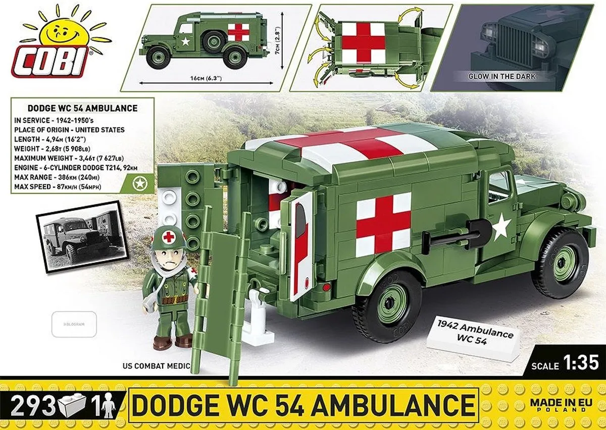 Cobi Dodge WC-54 Ambulance Bouwset 294-delig