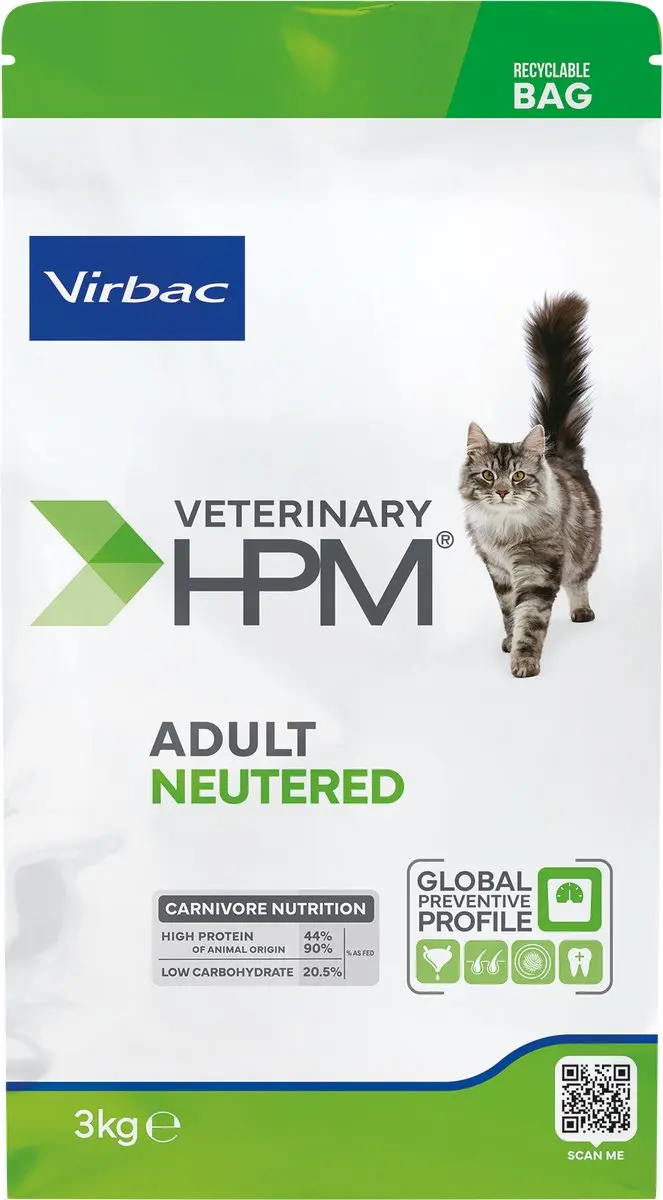 Virbac HPM Veterinary Adult Neutered Kattenvoer 3kg