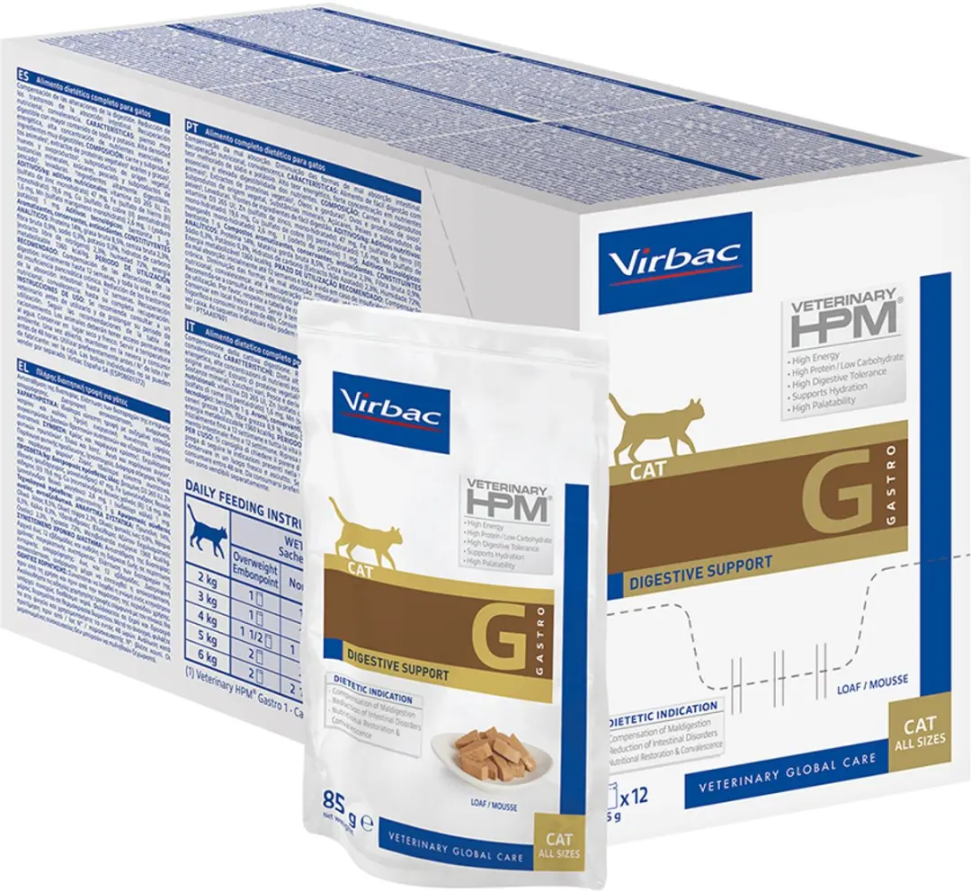 Virbac HPM Cat Digestive Support Maaltijdzakjes - 12x85g