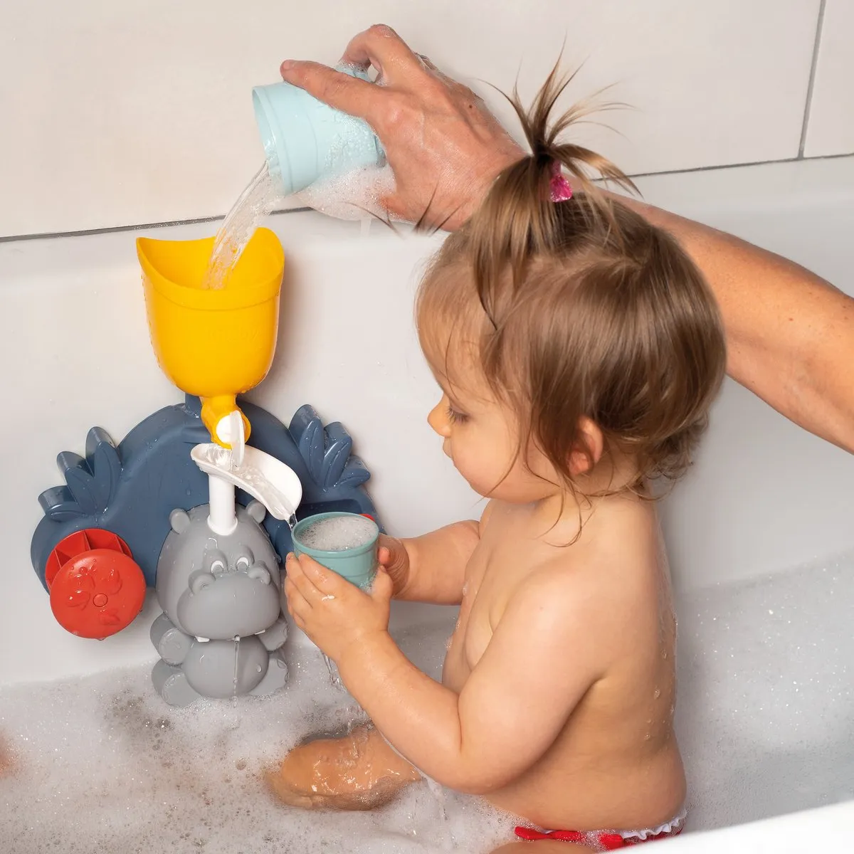 Smoby Little Smoby Hippo Badspeelgoed 7600140405 - Geel/Blauw/Rood/Grijs