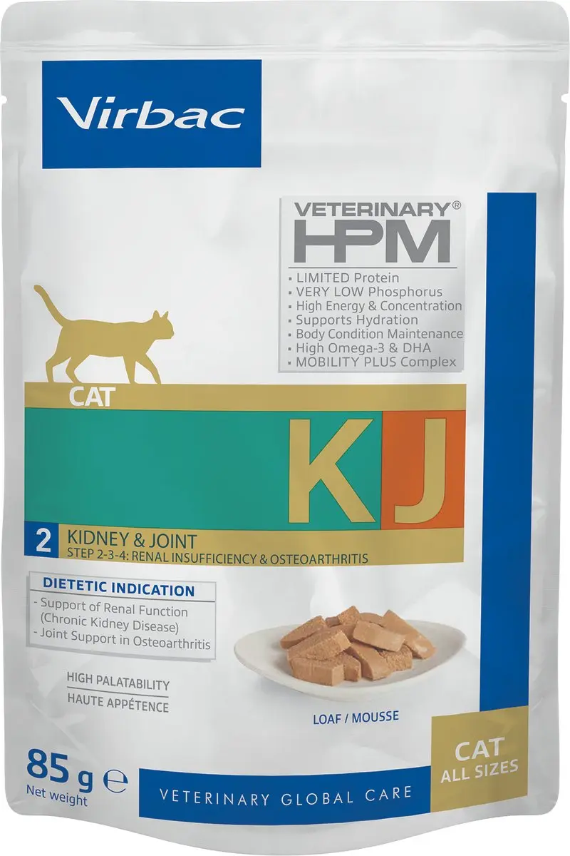 Virbac HPM Dietetic Kat - Nier & Gewricht Mousse - 12x85g