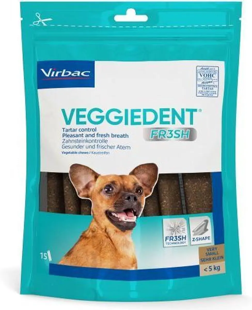 Virbac VeggieDent Kauwstrips 10-30 kg - 15 Stuks