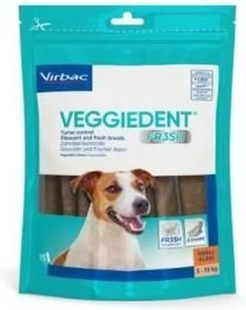 Virbac VeggieDent Kauwstrips 10-30 kg - 15 Stuks