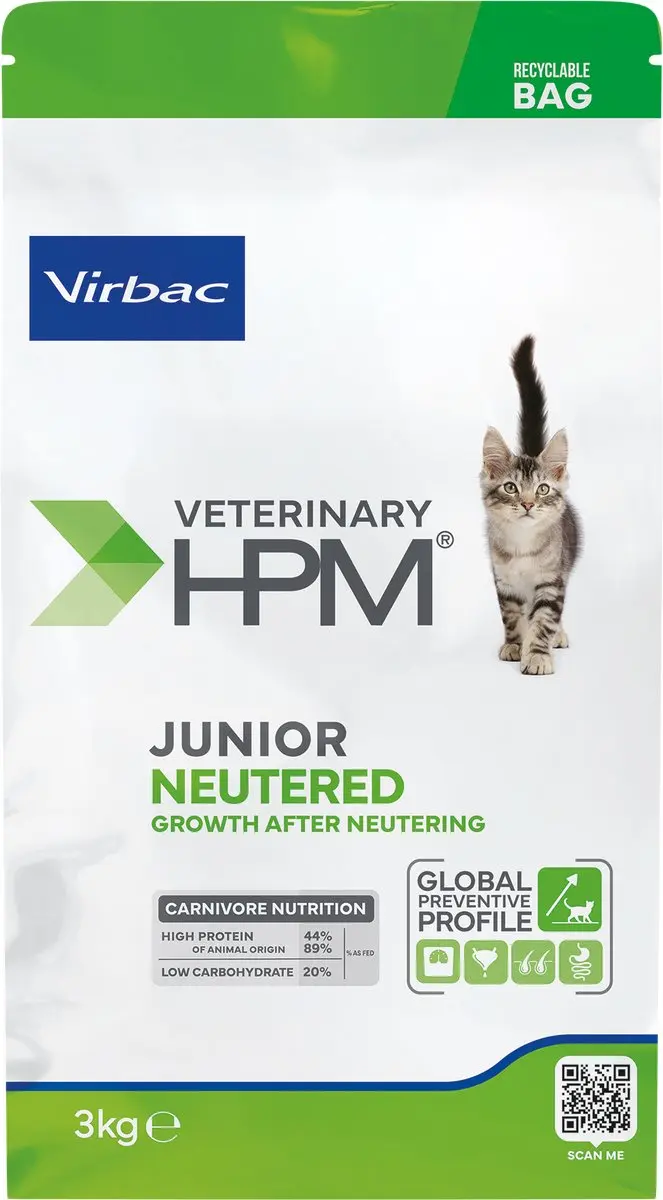 Virbac HPM Veterinary Junior Neutered Kattenvoer 3kg