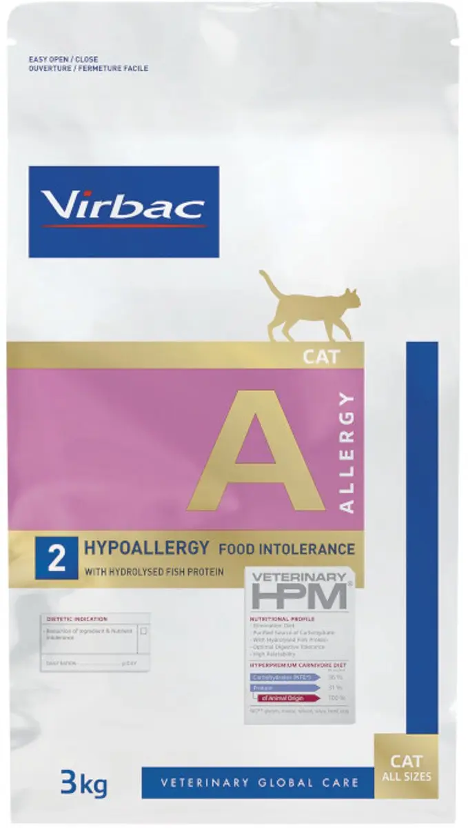 Virbac HPM Dietetic Cat Allergy A2 Zalm 3kg