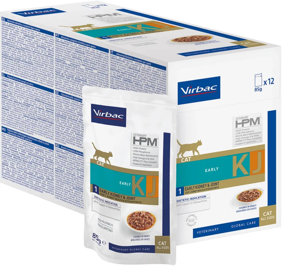 Virbac HPM Dietetic Cat Early Kidney Joint Maaltijdzakjes - 12x85g