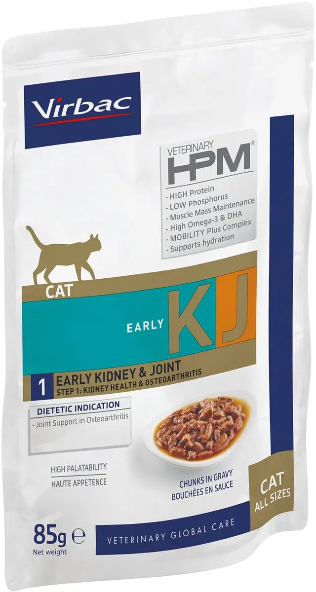 Virbac HPM Dietetic Cat Early Kidney Joint Maaltijdzakjes - 12x85g