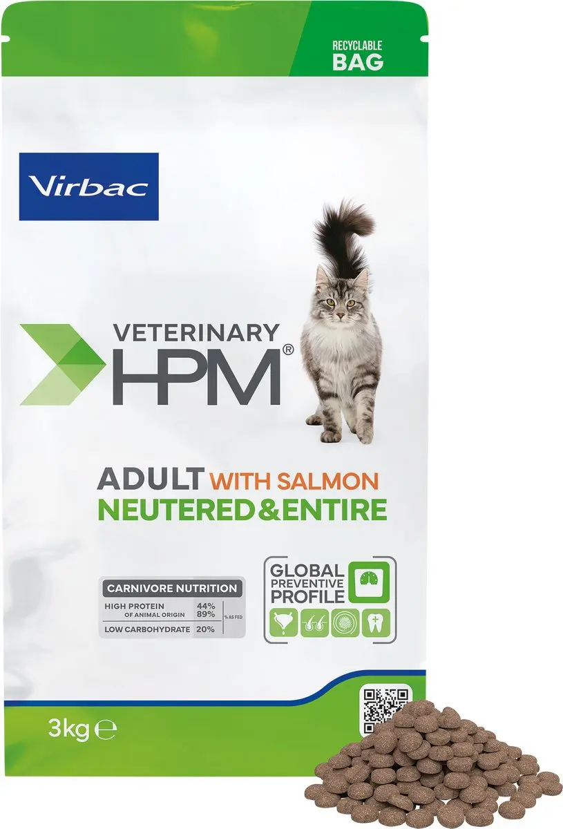 Virbac HPM Adult Kat Gecastreerd/Intact Zalm 3kg