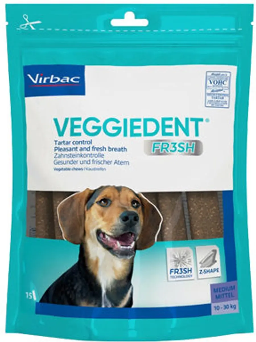 Virbac VeggieDent FR3SH Kauwstrips 5-10 kg - 15 Stuks