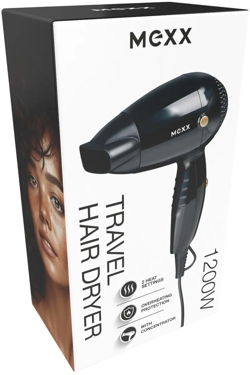 Mexx Mini Reisföhn 1200W - Zwart