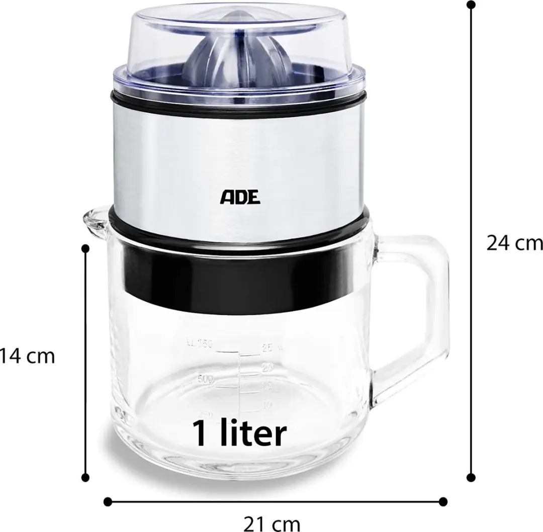 ADE KA 1803 Elektrische Citruspers 1L - Zilver/Zwart - afbeelding 3 van 6