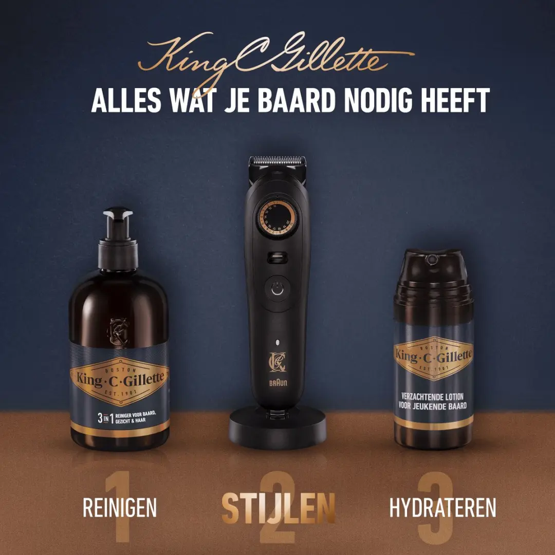King C. Gillette PRO MAX Draadloze Baardtrimmer - Zwart