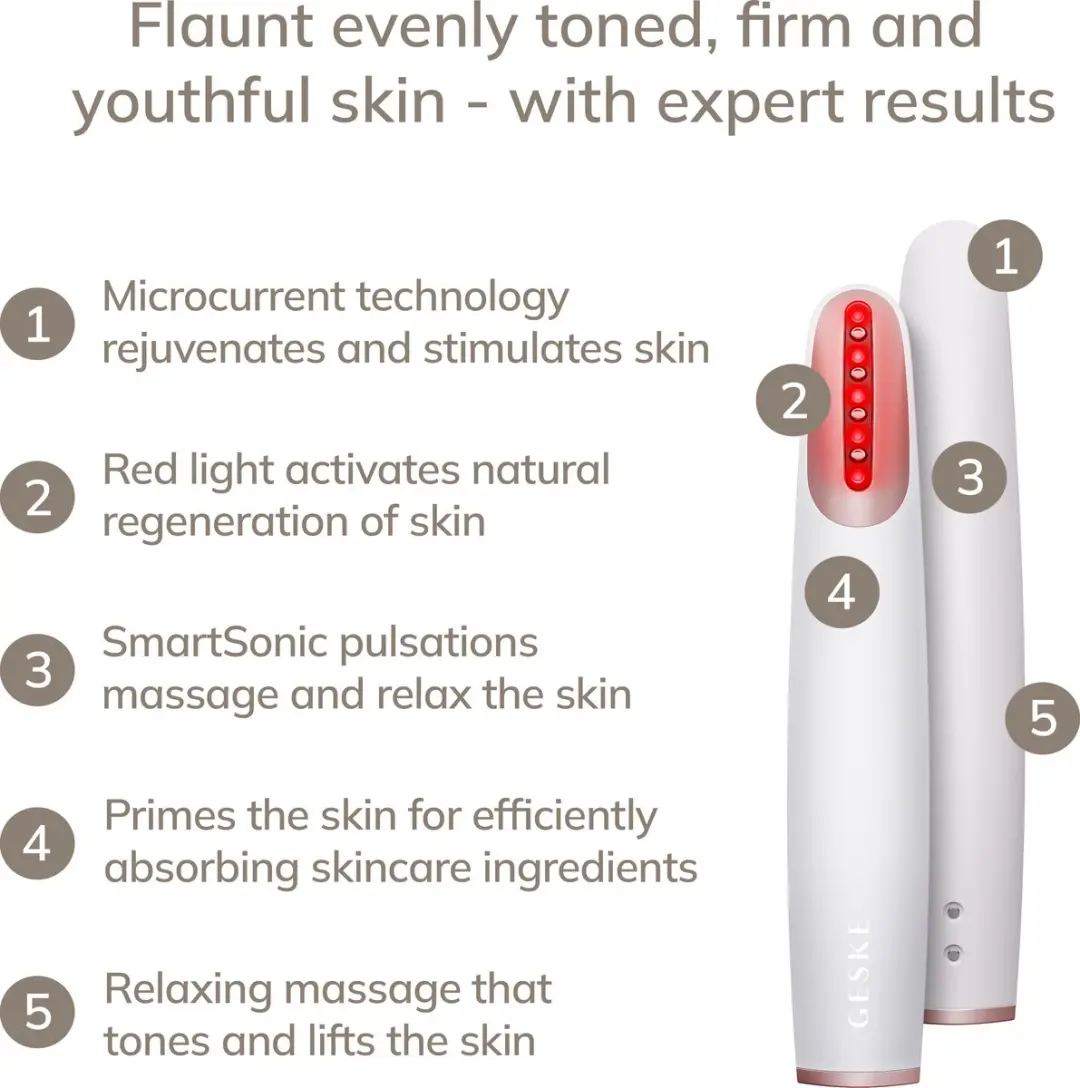 GESKE Skin Firming Wand GK000067SL01 - 7-in-1 Microcurrent Gezichtsversteviger - Rode LED - Starlight - afbeelding 6 van 6