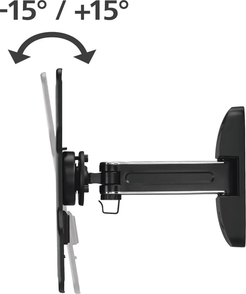 Hama Premium TV-muurbeugel 1 Arm - VESA 200x200 - 100" - Zwart/Zilver - afbeelding 6 van 6