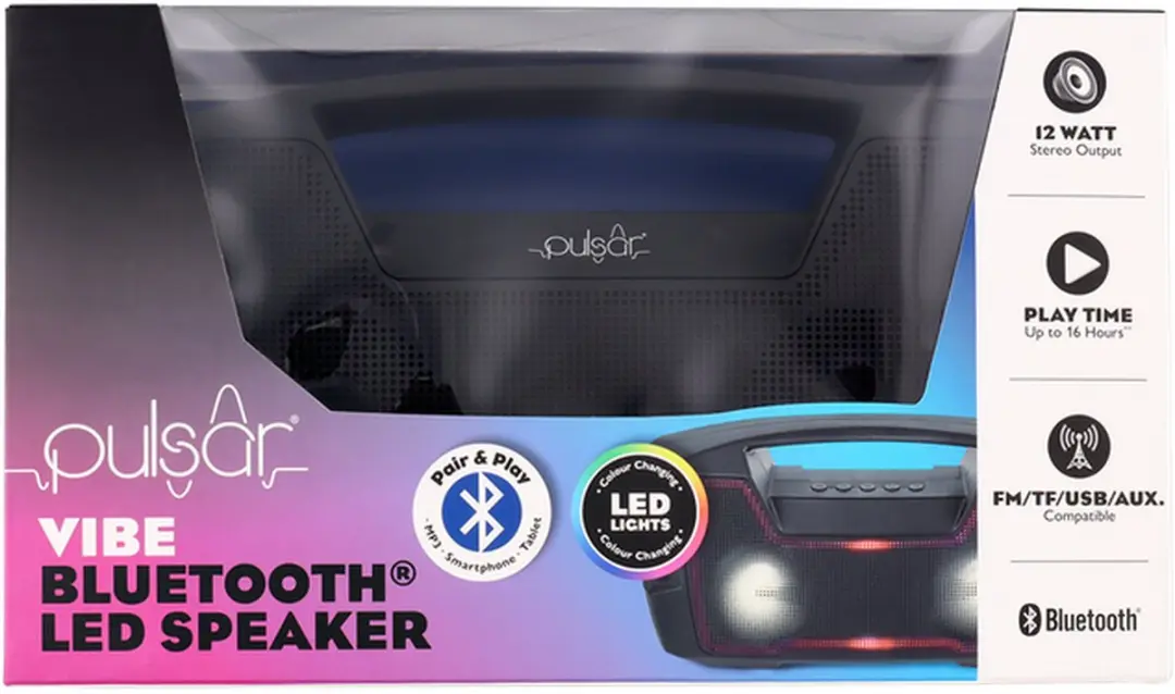 Pulsar EE5141LEDBLKACTCO Draagbare Speaker - 26W - Zwart
