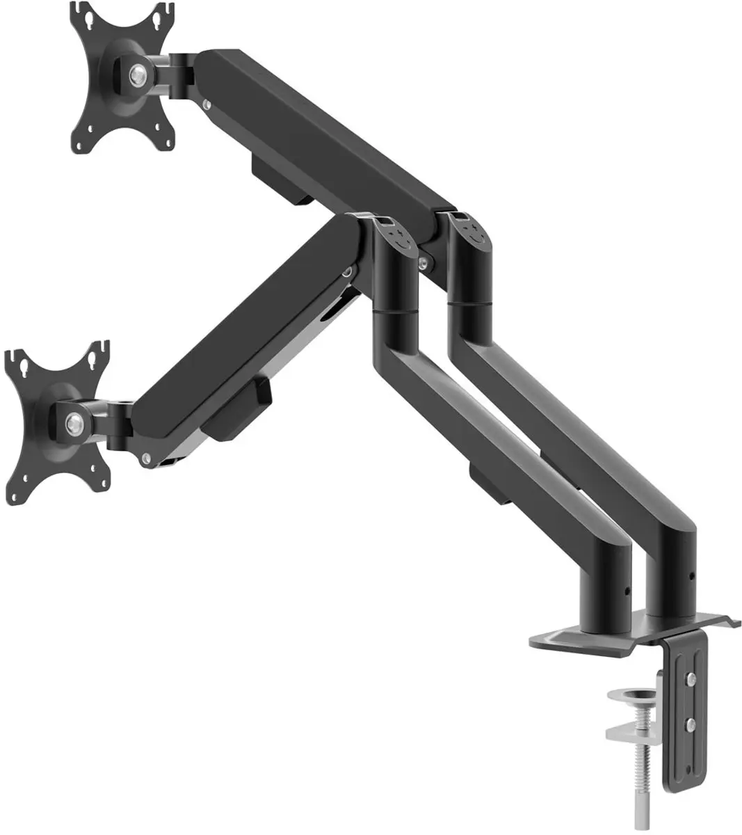 Delight Dubbele LCD Monitorarm 39684 - Telescopisch - 2x tot 30" - 9kg per arm - Zwart