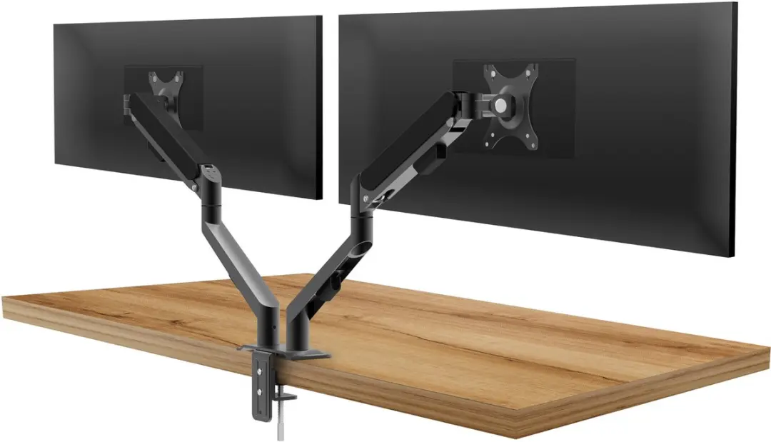 Delight Dubbele LCD Monitorarm 39684 - Telescopisch - 2x tot 30" - 9kg per arm - Zwart