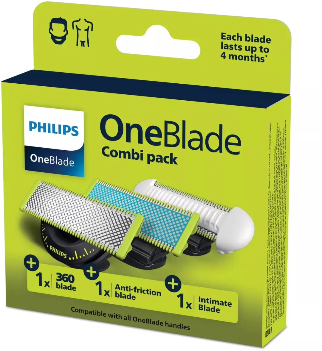 Philips Norelco OneBlade QP936/50 Scheerhoofd - 3 Stuks - Multicolor