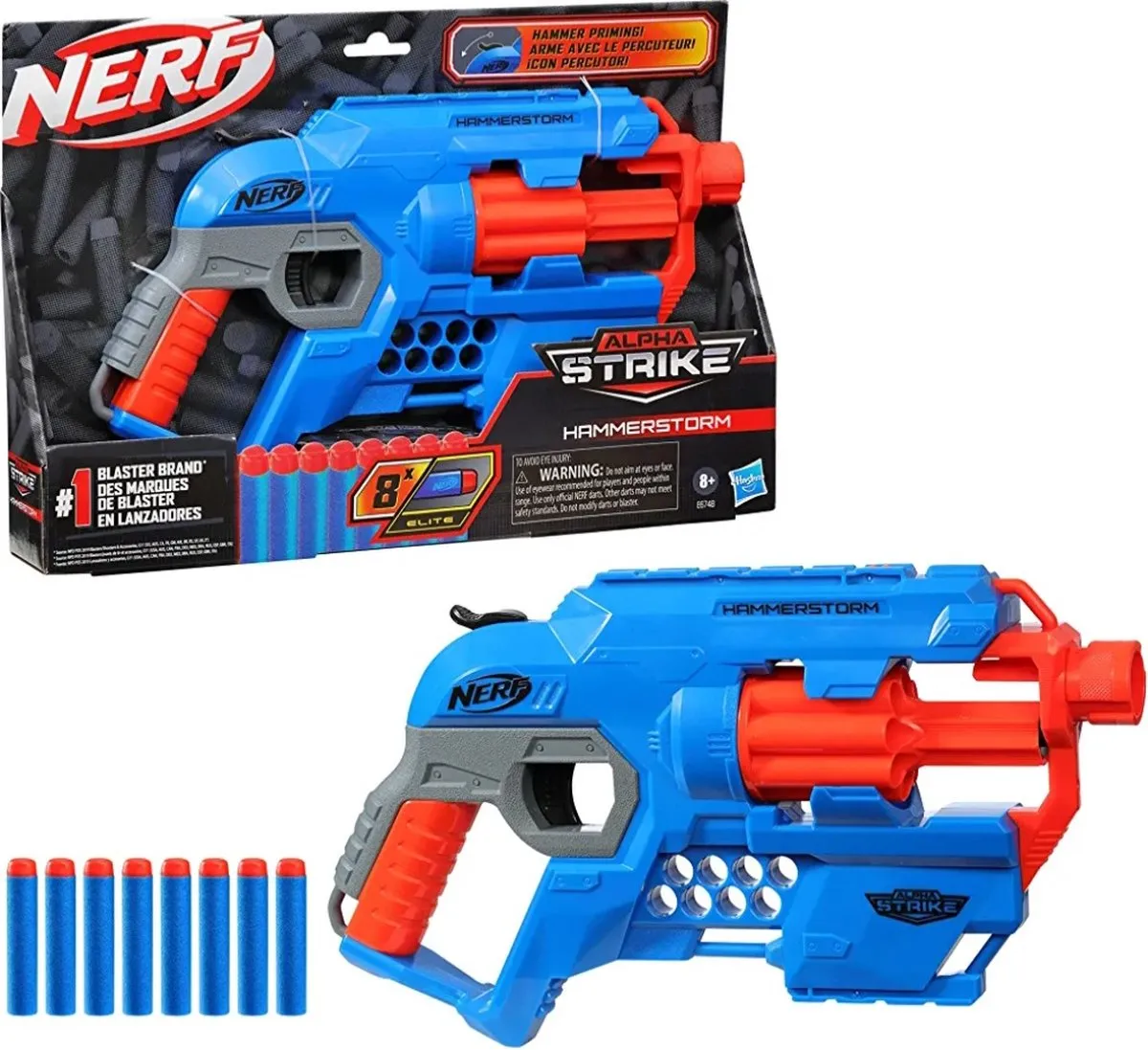 Nerf Alpha Strike Hammerstorm 8x Elite Pijltjes - Blauw