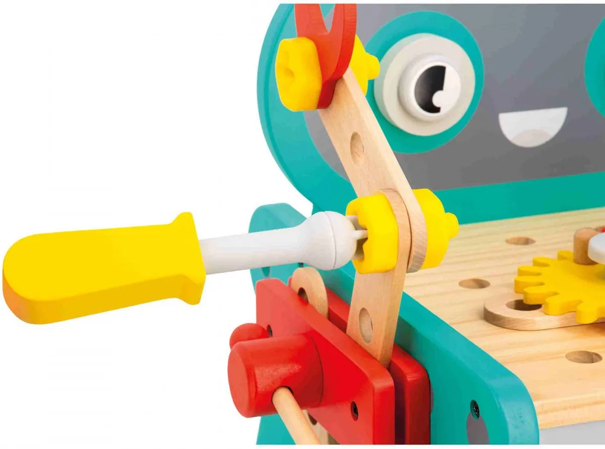 Janod Brico'Kids Robot Trolley - 38 Accessoires - Multicolor