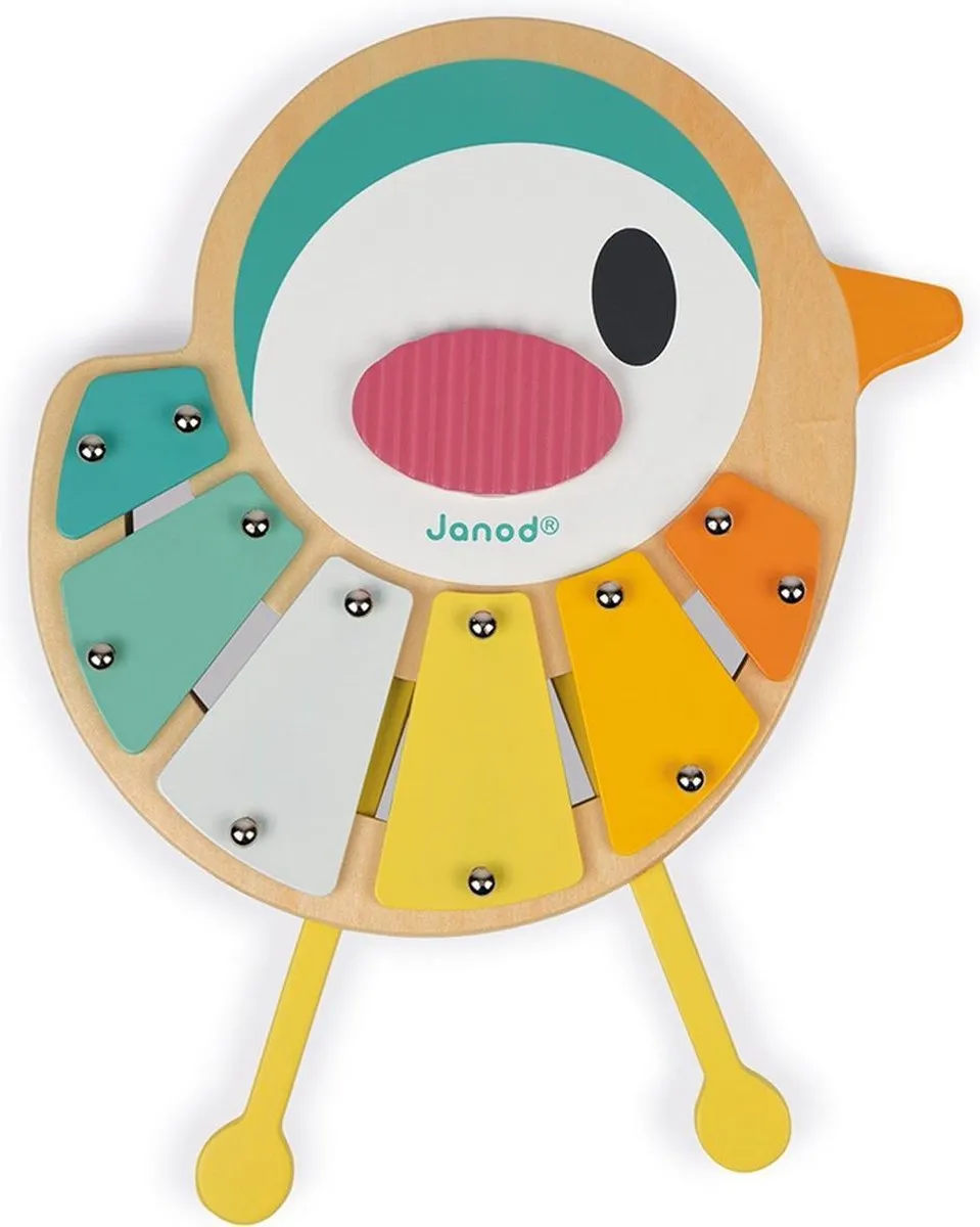 Janod Pure Xylo-Vogel Xylofoon - 6 Tonen - 1 Jaar