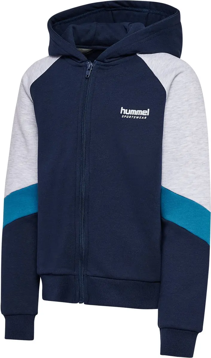 Hummel Hmljr Loose Blocked Zip Hoodie 229750 - 104 Dress Blues