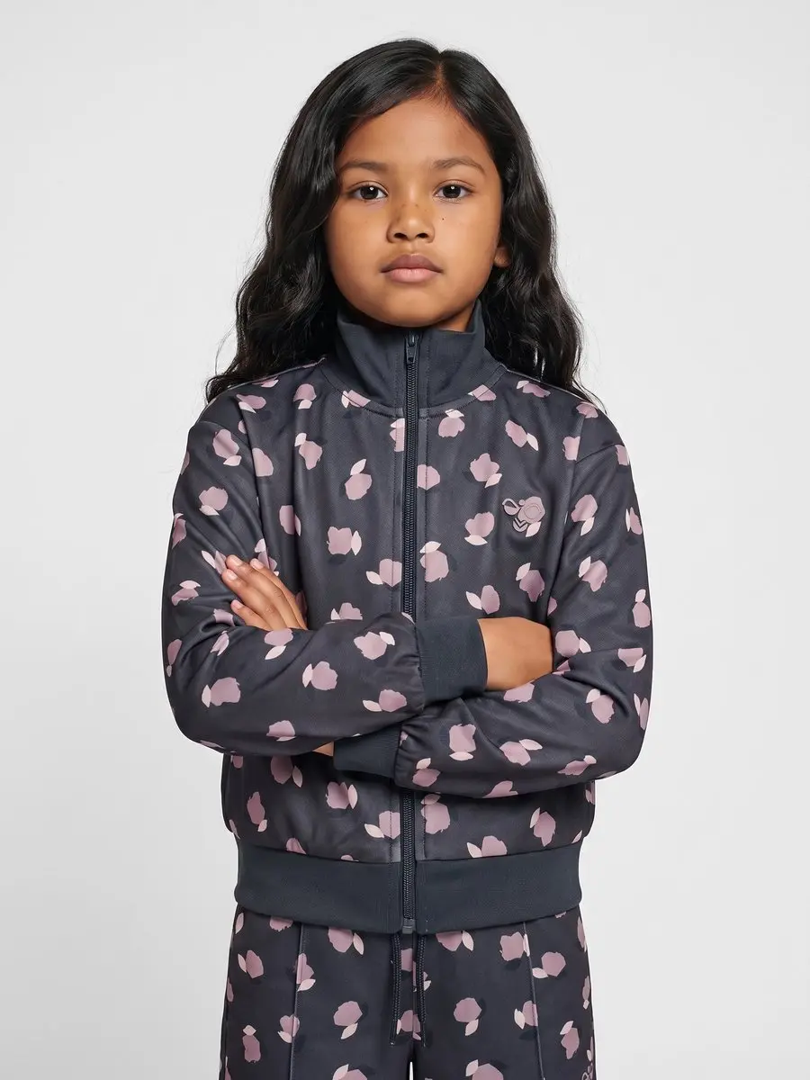 Hummel HMLJR Reg Poly Gym Zip Jacket - Ombregrijs