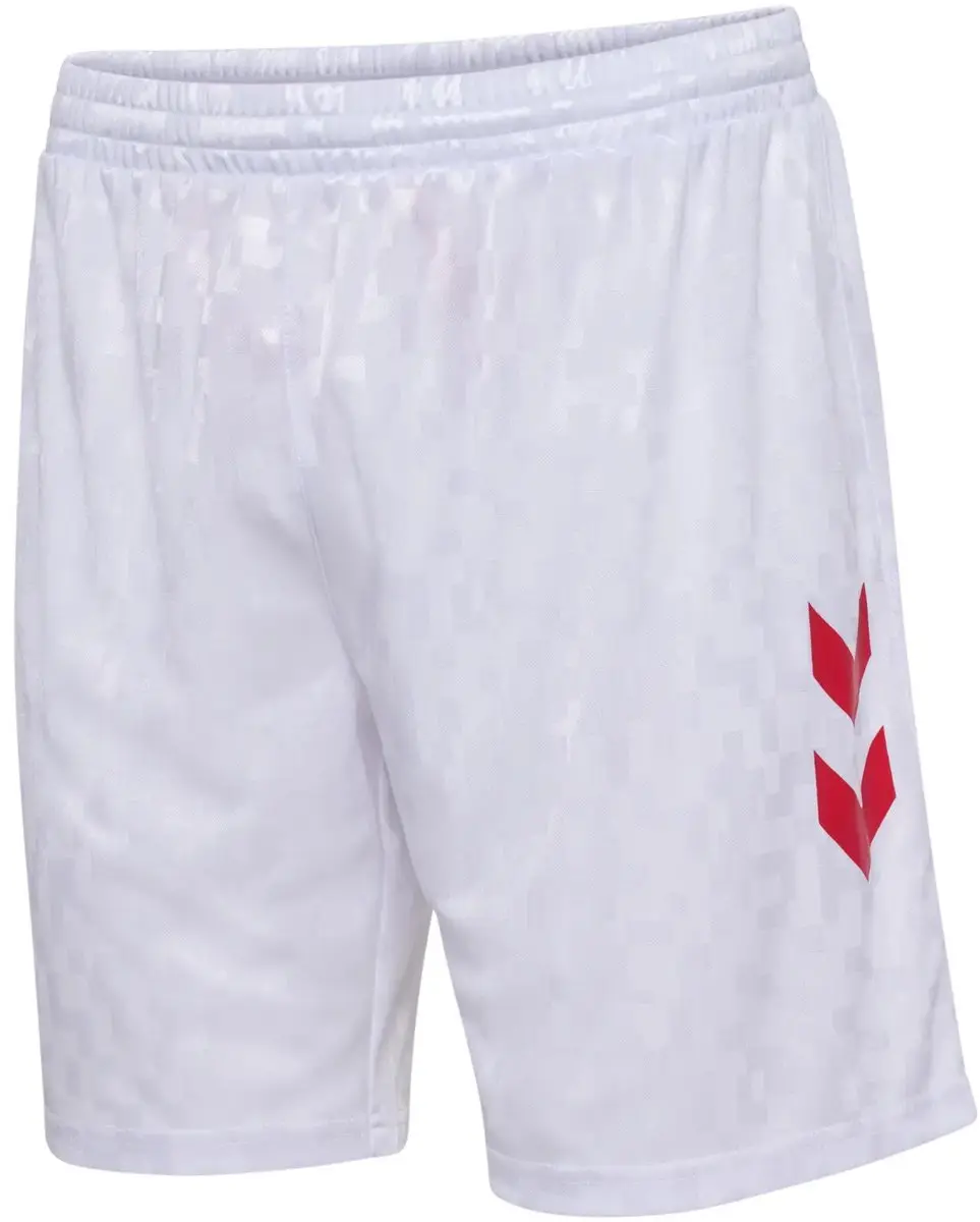 Hummel Korte Woning Denemarken 2024 Short - L - Wit/Tango Rood