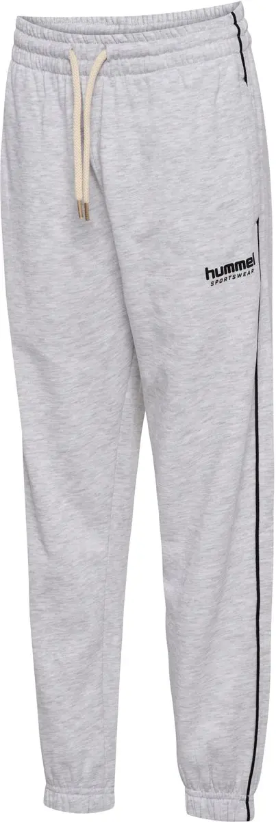 Hummel Kinderjoggingbroek HMLJR Loose Piping 229753 - Light Grey Melange/Black