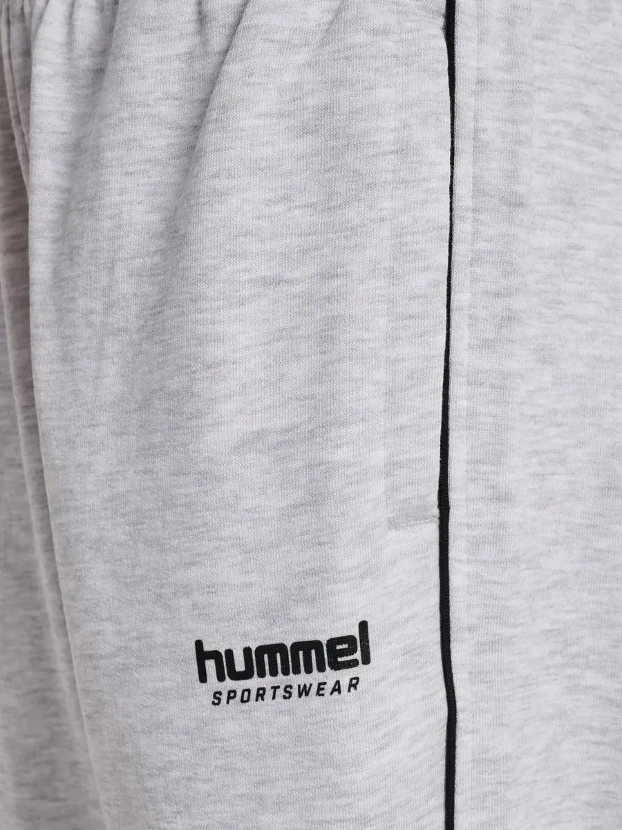 Hummel Kinderjoggingbroek HMLJR Loose Piping 229753 - Light Grey Melange/Black