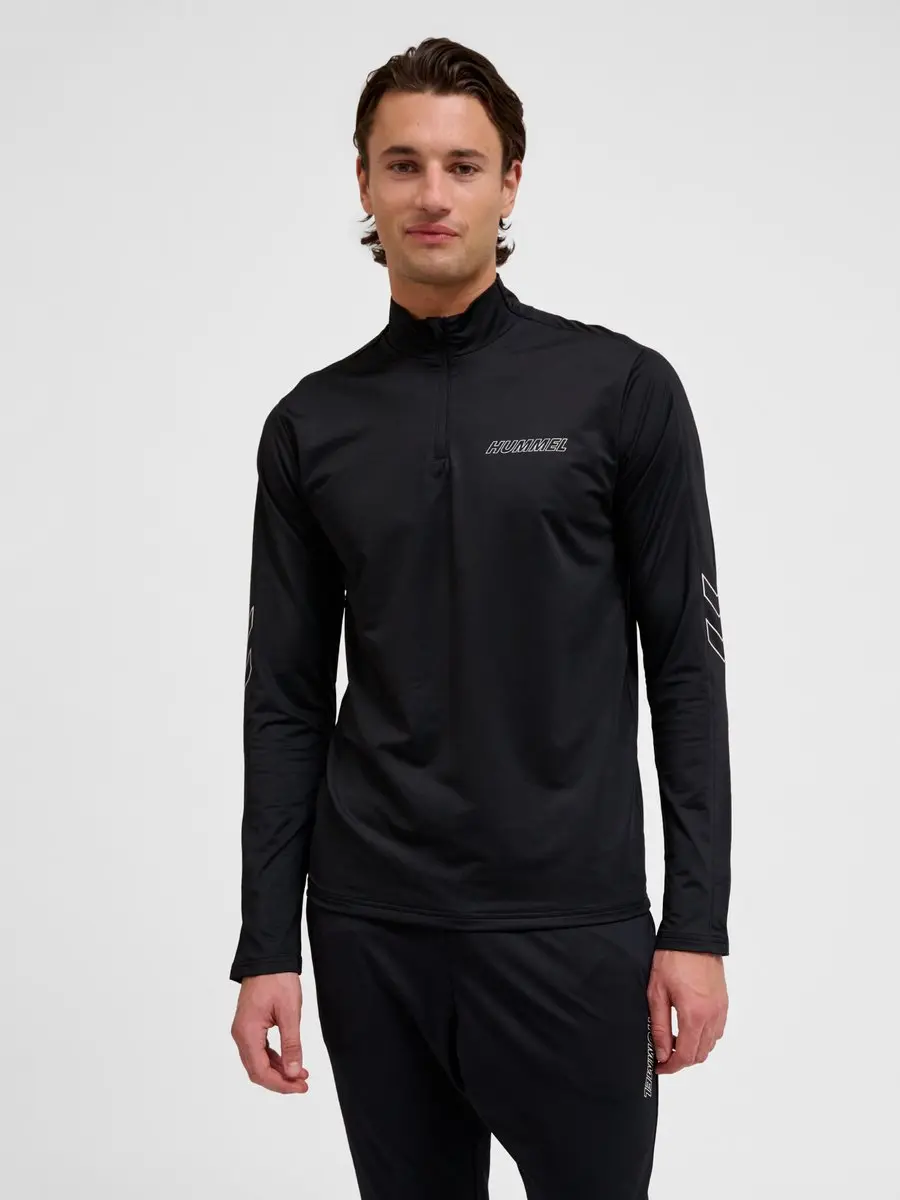 Hummel Hmlte Strength Half Zip T-shirt - L - Zwart
